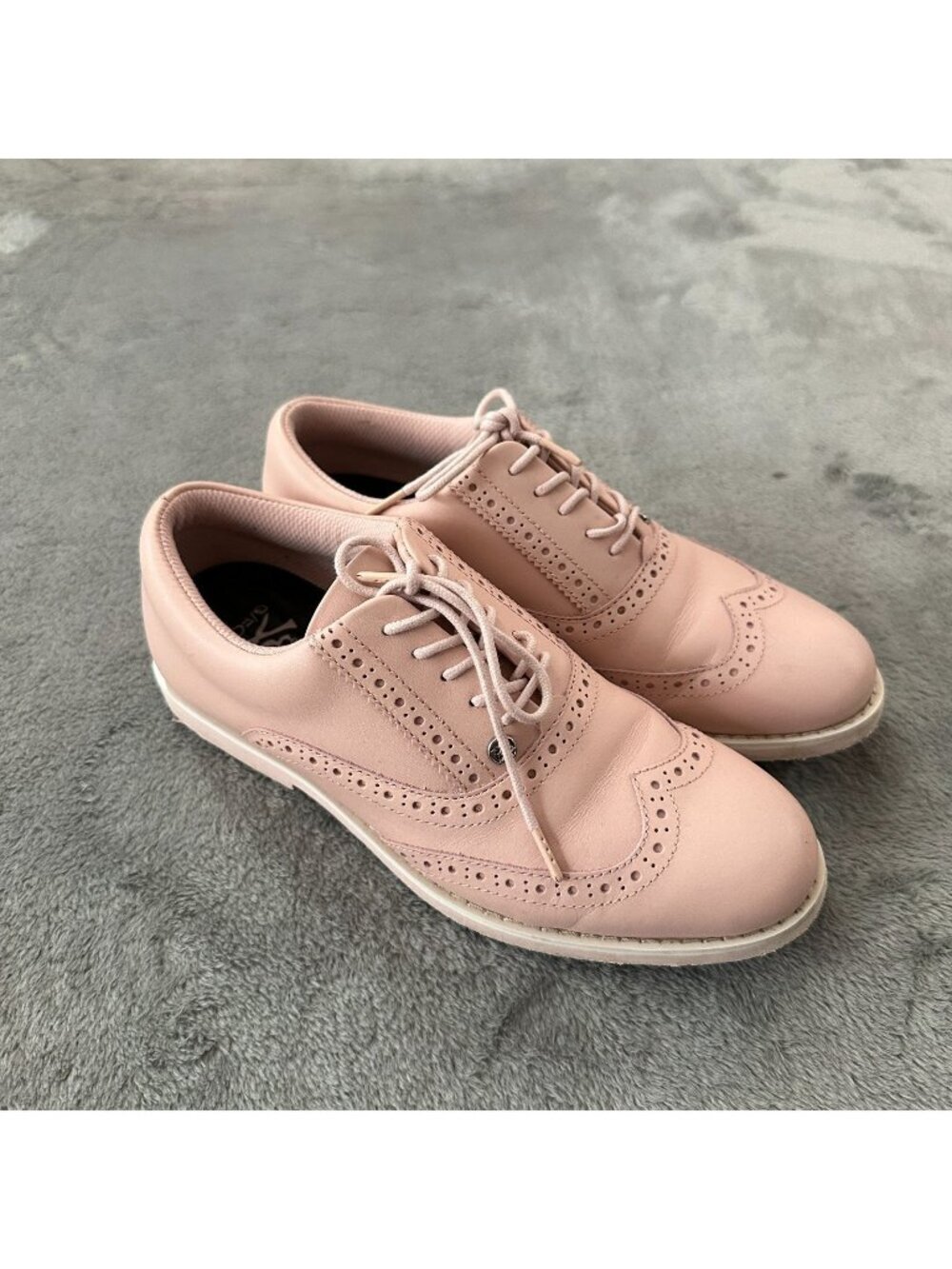 G/FORE Women’s Gallivanter Golf Shoes Size 8.5 Blush Pink Brogue Leather